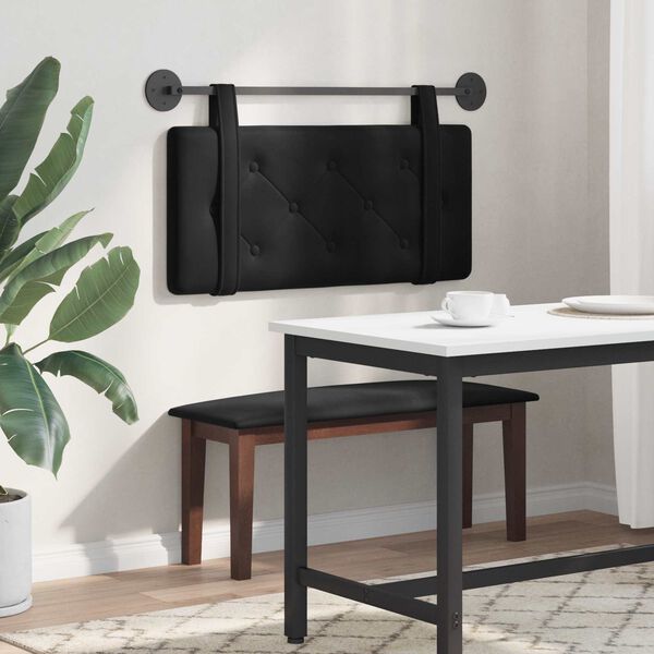 vidaXL Fali Fejt&aacute;mla Falra szerelhető Fekete 90 x 55 x 5 cm B&aacute;rsony