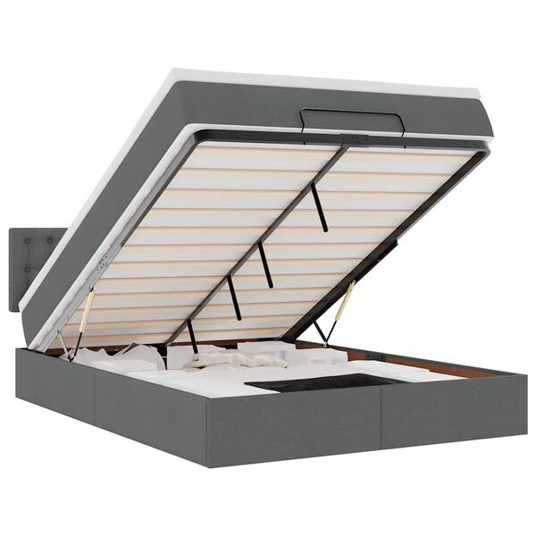 vidaXL Ottom&aacute;n &aacute;gy matraccal & LED-ek S&ouml;t&eacute;tsz&uuml;rke 140x190 cm sz&ouml;vet