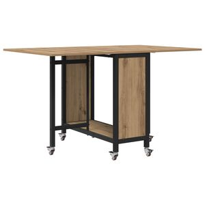 vidaXL &Ouml;sszecsukhat&oacute; &eacute;tkezőasztal g&ouml;rgőkkel 130 x 80 x 76,5 cm ac&eacute;l PB