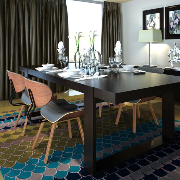 vidaXL 4 db hajlított fa és műbőr étkezőszék