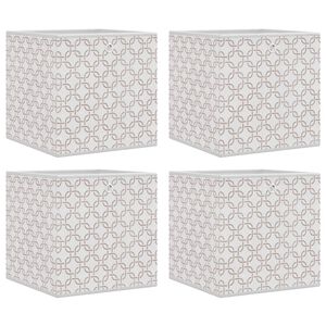 vidaXL 4 db kr&eacute;m nem szőtt sz&ouml;vet &ouml;sszecsukhat&oacute; t&aacute;rol&oacute;doboz 32x32x32cm