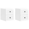 vidaXL Fali &eacute;jjeli szekr&eacute;ny 2 pcs Magasf&eacute;nyű Feh&eacute;r 33 x 34,5 x 40 cm