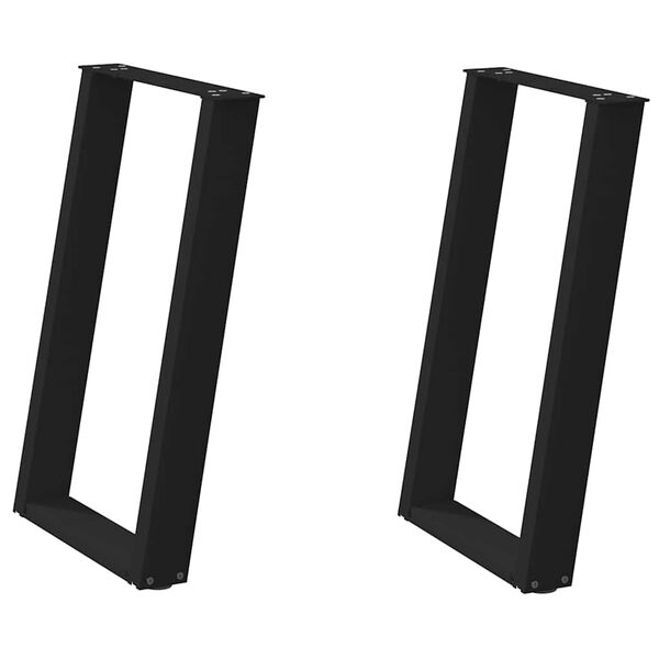 vidaXL 2 db U alak&uacute; &eacute;tkezőasztal l&aacute;b fekete ac&eacute;lb&oacute;l 50 x (72-73) cm