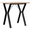 vidaXL t&ouml;m&ouml;r fenyőfa &eacute;s ac&eacute;l &eacute;tkezőasztal Y-v&aacute;zzal 70x70x75,5 cm