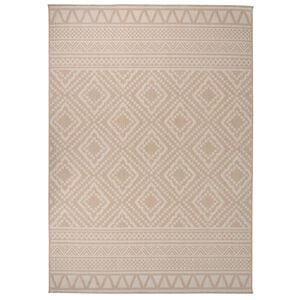 vidaXL barna cs&iacute;kos lapos sz&ouml;v&eacute;sű k&uuml;lt&eacute;ri szőnyeg 120 x 170 cm