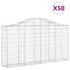 vidaXL 50 db &iacute;ves horganyzott vas gabion kos&aacute;r 200x30x100/120 cm
