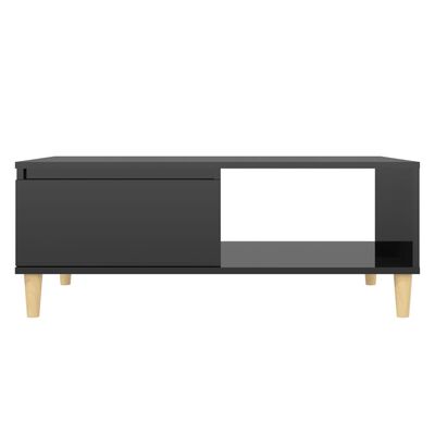 vidaXL magasfényű fekete forgácslap dohányzóasztal 90 x 60 x 35 cm