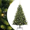 vidaXL Műanyag Hajtogatott Kar&aacute;csonyfa 150 LED-del Z&ouml;ld 150 cm