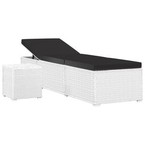 vidaXL feh&eacute;r polyrattan napoz&oacute;&aacute;gy p&aacute;rn&aacute;val &eacute;s te&aacute;z&oacute;asztallal