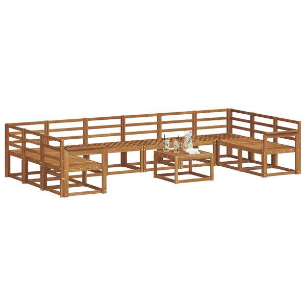 vidaXL K&uuml;lt&eacute;ri kanap&eacute; szett 11 pcs Term&eacute;szetes T&ouml;m&ouml;r Ak&aacute;cfa