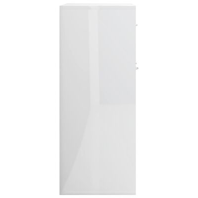 vidaXL magasfényű fehér forgácslap tálalószekrény 60 x 30 x 75 cm