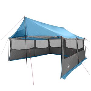 vidaXL Csal&aacute;di S&aacute;tor tetővel K&eacute;k 450 x 400 x 265 cm Poli&eacute;szter &eacute;s ac&eacute;l