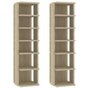 vidaXL 2 db sonoma t&ouml;lgy sz&iacute;nű cipősszekr&eacute;ny 27,5 x 27 x 102 cm