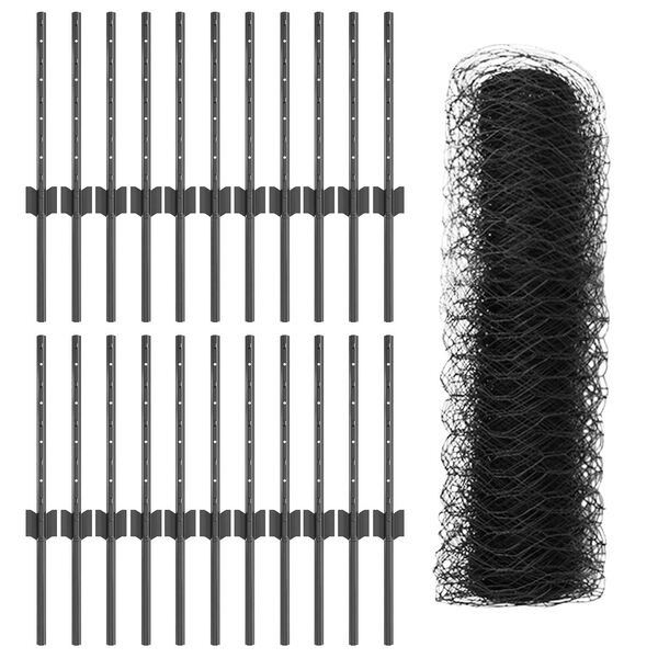 vidaXL Ker&iacute;t&eacute;s oszlopokkal Sz&uuml;rke 0,4 x 50 m Ac&eacute;l &eacute;s PVC