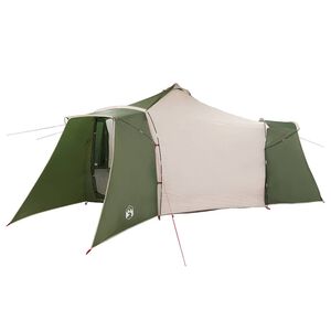 vidaXL Tipi s&aacute;tor tetővel t&aacute;rol&oacute;val Z&ouml;ld 492 x 492 x 275 cm taft