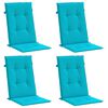 vidaXL 4 db türkizkék szövet magas háttámlájú székpárna