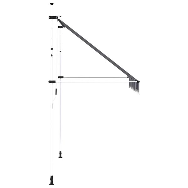 vidaXL kézzel feltekerhető napellenző kék-fehér csíkokkal 250 cm