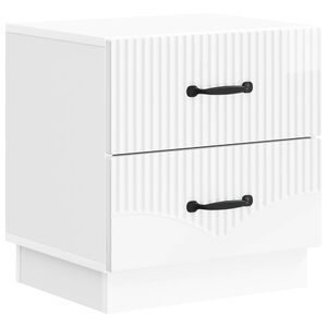 vidaXL &Eacute;jjeliszekr&eacute;ny Magasf&eacute;nyű Feh&eacute;r 43 x 34,5 x 44,5 cm Szerelt Fa