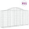 vidaXL 11 db íves horganyzott vas gabion kosár 200x30x100/120 cm
