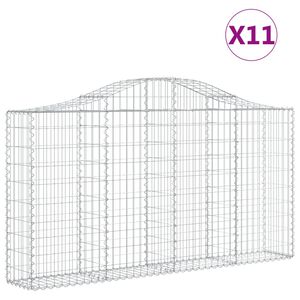 vidaXL 11 db &iacute;ves horganyzott vas gabion kos&aacute;r 200x30x100/120 cm