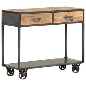 vidaXL t&ouml;m&ouml;r nyers &uacute;jrahasznos&iacute;tott fa t&aacute;lal&oacute;asztal 90 x 35 x 74 cm