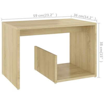vidaXL sonoma-tölgy színű forgácslap kisasztal 59 x 36 x 38 cm