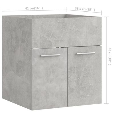 vidaXL 2 részes betonszürke forgácslap fürdőszobai bútorszett