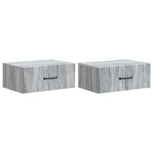 vidaXL Fali &eacute;jjeli szekr&eacute;ny 2 db Sz&uuml;rke Sonoma 49 x 34,5 x 20 cm
