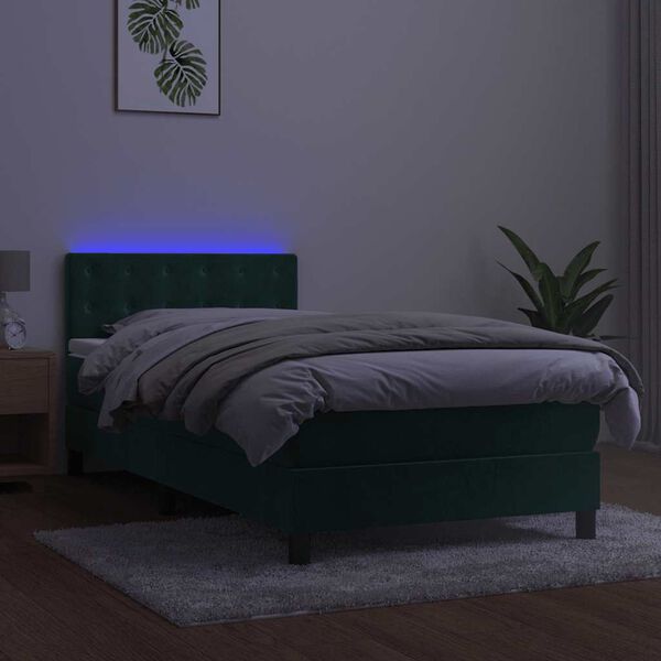 vidaXL s&ouml;t&eacute;tz&ouml;ld b&aacute;rsony rug&oacute;s &eacute;s LED-es &aacute;gy matraccal 90x190 cm