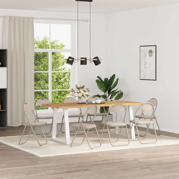 vidaXL &Ouml;sszecsukhat&oacute; sz&eacute;k 8 pcs Homoksz&iacute;n 48 x 43,5 x 81 cm Műbőr