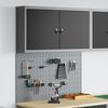 vidaXL Szerszámszekrény és pegboard szett polcokkal 3 pcs Fekete