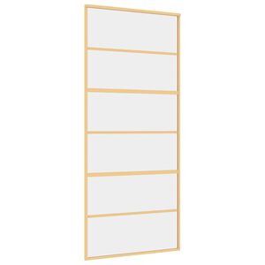 vidaXL aranyszínű átlátszó ESG üveg és alumínium tolóajtó 90 x 205 cm