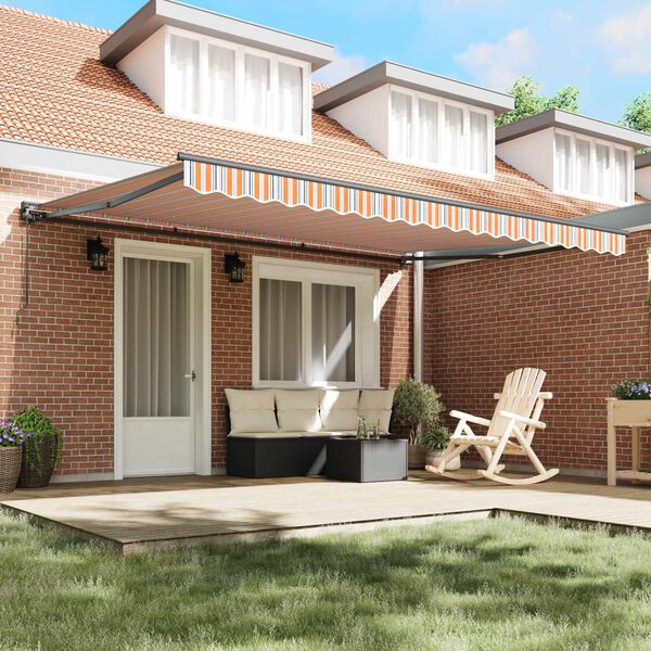 vidaXL Beh&uacute;zhat&oacute; napellenző K&eacute;k &eacute;s Narancs 450 &times; 300 cm