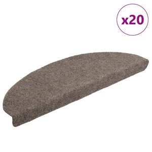 vidaXL 20 db &ouml;ntapad&oacute;s l&eacute;pcsőszőnyeg 65 x 21 x 4 cm b&eacute;zs f&eacute;lk&ouml;r alak&uacute; nagy