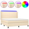 vidaXL kr&eacute;msz&iacute;nű sz&ouml;vet rug&oacute;s &eacute;s LED-es &aacute;gy matraccal 160x200 cm