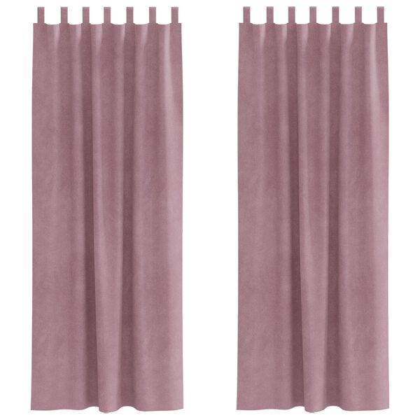 vidaXL Sötétítő függönyök 2 pcs Sötét rózsaszín 140 x 225 cm Bársony