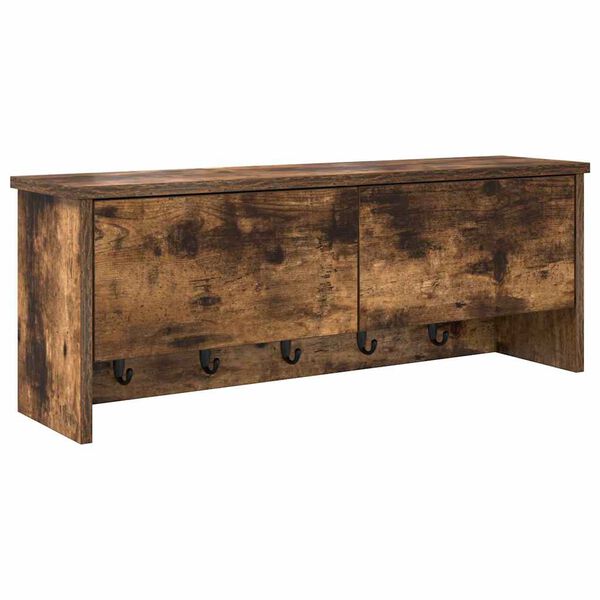 vidaXL Fali Kab&aacute;thorog polcokkal F&uuml;st&ouml;lt t&ouml;lgy 80 x 20 x 30 cm Faanyag