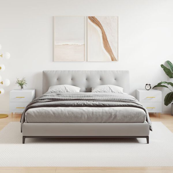 vidaXL 2 db feh&eacute;r szerelt fa &eacute;jjeliszekr&eacute;ny 40 x 35 x 47,5 cm