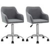 vidaXL 2 db világosszürke szövet forgó étkezőszék