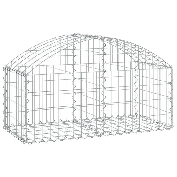 vidaXL íves horganyzott vas gabion kosár 100x50x40/60 cm