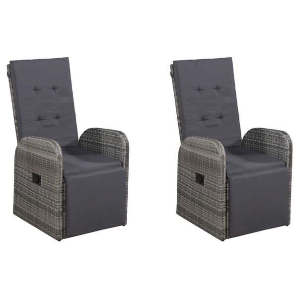 vidaXL 5 r&eacute;szes sz&uuml;rke kerti &eacute;tkezőgarnit&uacute;ra