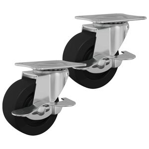 vidaXL Kerekek 2 db Fekete &eacute;s ez&uuml;st 50,7 x 50,7 x 24,4 mm Vas &eacute;s nylon