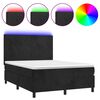 vidaXL fekete b&aacute;rsony rug&oacute;s &eacute;s LED-es &aacute;gy matraccal 140x190 cm