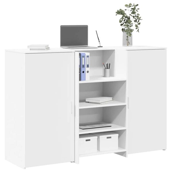 vidaXL recepciós pult fehér 155x50x103,5 cm szerelt fa