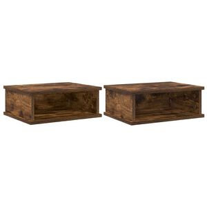 vidaXL &Eacute;jjeli asztal 2 db F&uuml;st&ouml;lt t&ouml;lgy 40 x 31 x 15 cm Szerelt Fa