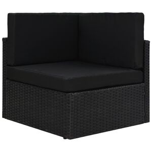 vidaXL fekete polyrattan sarokkanap&eacute;-elem
