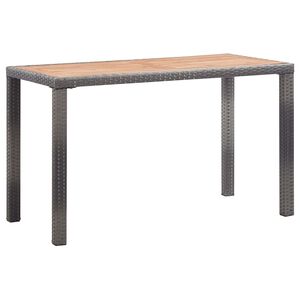 vidaXL antracitsz&uuml;rke &eacute;s barna ak&aacute;cfa kerti asztal 123 x 60 x 74 cm