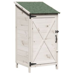vidaXL Kerti Szerkezet Feh&eacute;r 59,5 x 56 x 113,5 cm Szil&aacute;rd fenyőfa