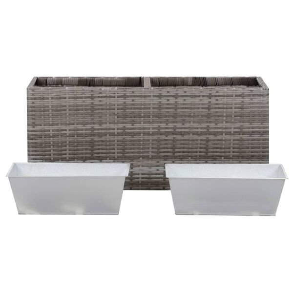 vidaXL sz&uuml;rke polyrattan kerti magas&aacute;gy&aacute;s 2 kasp&oacute;val 90 x 20 x 40 cm