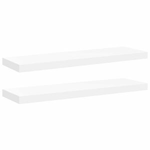 vidaXL 2 db feh&eacute;r MDF lebegő fali polc 80 x 23,5 x 3,8 cm